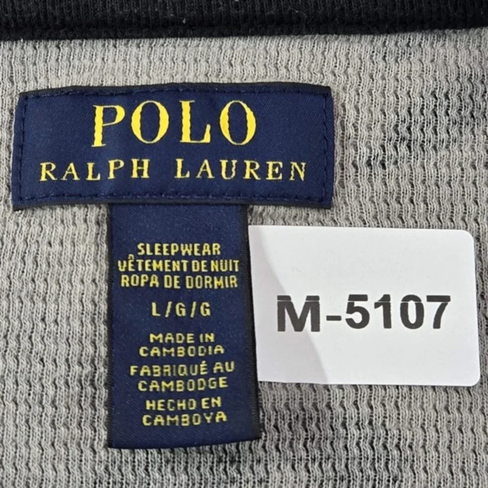 Polo Ralph Lauren Men‎ Sleepwear L Gray Logo Camouflage Pajama Shirt Pullover